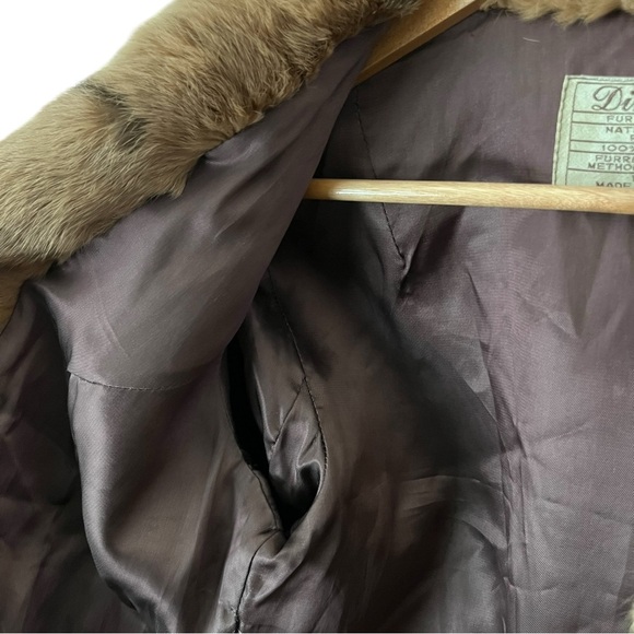 Women's Tan and Brown Fur Jacket - Picture 14 of 14